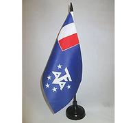 AZ FLAG Drapeau de Table Terres australes et antarctiques 21x14 cm | Terres australes et antarctiques française Usage intérieur Drapeau de bureau des Terres australes françaises polyester 100D