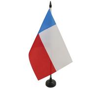 AZ FLAG - Drapeau De Table Texas 21x14 cm - Petit Drapeau Texan De Bureau 100% Polyester Avec Hampe De 25cm Et Socle En Plastique Noir