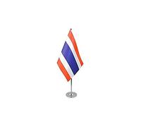 AZ FLAG - Drapeau De Table Thaïlande Prestige - Drapeau Thaïlandais De Bureau En Satin Avec Hampe De 30cm Et Socle En Métal - 22x15 cm