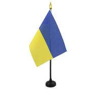 AZ FLAG Drapeau de Table Ukraine 15x10 cm Polyester 100D Socle Plastique