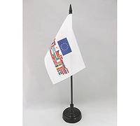 AZ FLAG Drapeau de Table Union Européenne 28 Pays 15x10cm - Petit Drapeaux DE Bureau Pays d'europe - UE 10 x 15 cm