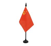 AZ FLAG - Drapeau De Table URSS - 15x10 cm - Mini Drapeau Communiste De Bureau 100% Polyester Avec Hampe De 25cm Et Socle En Plastique Noir