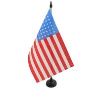 AZ FLAG - Drapeau De Table USA 48 étoiles 21x14 cm - Petit Drapeau Américain Avec 48 Étoiles De Bureau 100% Polyester Avec Hampe De 25cm Et Socle En Plastique Noir