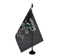 AZ FLAG Drapeau de Table USA Army Spécial Forces 21x14 cm Socle Plastique | Usage intérieur Drapeau de bureau des forces spéciales américaines finition cousue et bords renforcés polyester 100D