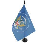 AZ FLAG - Drapeau De Table USA Président 21x14 cm - Petit Drapeau Du Président Américain De Bureau 100% Polyester Avec Hampe De 25cm Et Socle En Plastique Noir