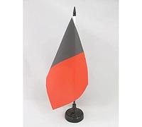 AZ FLAG - Drapeau De Table Vallée d'Aoste 21x14 cm - Petit Drapeau De La Région De La Valle D'Aosta De Bureau 100% Polyester Avec Hampe De 25cm Et Socle En Plastique Noir