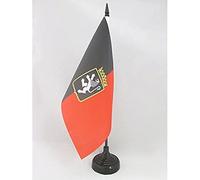 AZ FLAG Drapeau de Table Vallée d'Aoste avec Armes 21x14cm - Petit Drapeaux DE Bureau Valle d'Aosta Armoiries - Italie 14 x 21 cm