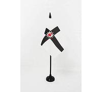 AZ FLAG - Drapeau De Table Vendée militaire - 15x10 cm - Mini Drapeau Vendéen Catholique De Bureau 100% Polyester Avec Hampe De 25cm Et Socle En Plastique Noir