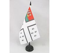 AZ FLAG - Drapeau De Table Ville de Nantes 21x14 cm - Petit Drapeau Nantais De Bureau 100% Polyester Avec Hampe De 25cm Et Socle En Plastique Noir