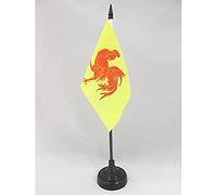 AZ FLAG Drapeau de Table Wallonie 15x10 cm Polyester 100D Socle Plastique | Usage intérieur Drapeau de bureau finition cousue et bords renforcés avec mât en plastique et socle en plastique