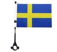 AZ FLAG - Drapeau de Vélo Suède - Drapeau Suédois 100% Polyester Avec Hampe De 30cm Et Système D'Accroche - Bike Flag 30g - 21x14 cm