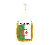 AZ FLAG Drapeau de Voiture Algérie 15x10 cm Polyester 100D Ventouse