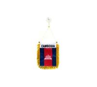 AZ FLAG Drapeau de Voiture Cambodge 15x10 cm Polyester 100D Ventouse