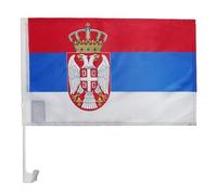 AZ FLAG Drapeau de Voiture Serbie 45x30 cm Serbe Maille Bloquée Ventouse