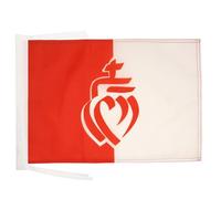 AZ FLAG - Drapeau Département de la Vendée - 45x30 cm - Pavillon Cœur Vendéen 100% Polyester Avec Deux Cordelettes - 20g