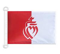 AZ FLAG - Drapeau Département de la Vendée - 45x30 cm - Pavillon Nautique Cœur Vendéen Spécial Bateau Et Extérieur En Maille Bloquée Avec Anneaux Plastiques Intégrés - 30g
