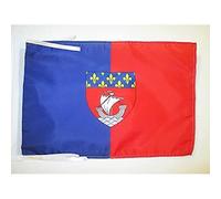AZ FLAG - Drapeau Département de Paris - 45x30 cm - Pavillon Seine 100% Polyester Avec Deux Cordelettes - 20g