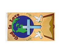 AZ FLAG Drapeau Dieu est Amour 150x90 cm Chrétien Polyester 100D 2 Œillets