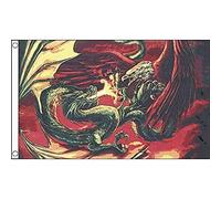 AZ FLAG - Drapeau Dragon Contre Aigle - 150x90 cm - Drapeau Dragon Vs Aigle 100% Polyester avec Oeillets Métalliques Intégrés - Pavillon 110 g