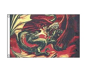 AZ FLAG - Drapeau Dragon contre aigle - 150x90 cm - Drapeau Dragon Vs Aigle 100% Polyester Avec Oeillets Métalliques Intégrés - Pavillon 110 g