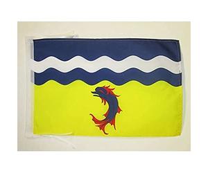 AZ FLAG - Drapeau Drôme - 45x30 cm - Pavillon Département Dromois 100% Polyester Avec Deux Cordelettes - 20g
