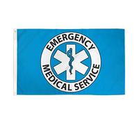 AZ FLAG - Drapeau Emergency Medical Service des Etats-Unis - 150x90 cm - Drapeau Urgences Des Usa 100% Polyester Avec Oeillets Métalliques Intégrés - Pavillon 110 g