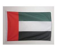 AZ FLAG - Drapeau Emirats Arabes Unis Spécial Extérieur - 90x60 cm - Pavillon Nautique Émirati En Maille Bloquée Avec Anneaux Plastiques Intégrés - 80g
