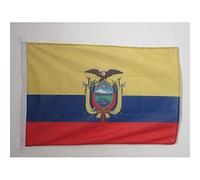 AZ FLAG - Drapeau Equateur Spécial Extérieur - 90x60 cm - Pavillon Nautique Équatorien En Maille Bloquée Avec Anneaux Plastiques Intégrés - 80g