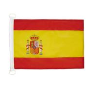 AZ FLAG - Drapeau Espagne - 45x30 cm - Pavillon Nautique Espagnol Spécial Bateau Et Extérieur En Maille Bloquée Avec Anneaux Plastiques Intégrés - 30g
