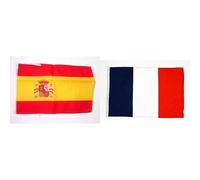 AZ FLAG - Drapeau Espagne 45x30cm et Drapeau France 45x30cm - Pavillon Espagnol et Français 30 x 45 cm - Haute Qualité Avec Fourreau