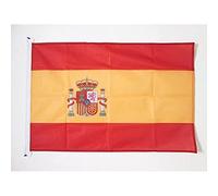 AZ FLAG - Drapeau Espagne Spécial Extérieur - 90x60 cm - Pavillon Nautique Espagnol En Maille Bloquée Avec Anneaux Plastiques Intégrés - 80g