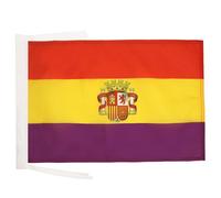 AZ FLAG - Drapeau Espagnol Républicain avec écusson - 45x30 cm - Pavillon Espagne Républicaine 100% Polyester Avec Deux Cordelettes - 20g