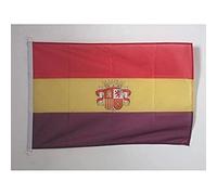 AZ FLAG - Drapeau Espagnol Républicain avec écusson - 45x30 cm - Pavillon Nautique Espagne Républicaine Spécial Bateau Et Extérieur En Maille Bloquée Avec Anneaux Plastiques Intégrés - 30g