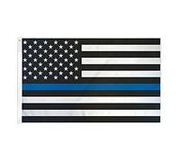 AZ FLAG - Drapeau Etats-Unis Blue Black Line - 150x90 cm - Polyester léger - Drapeau Thin Blue Line Avec Oeillets Métalliques Intégrés - 80g