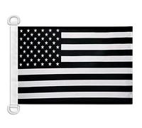 AZ FLAG - Drapeau Etats-Unis Noir et blanc - 45x30 cm - Pavillon Nautique Américain - Usa Spécial Bateau Et Extérieur En Maille Bloquée Avec Anneaux Plastiques Intégrés - 30g