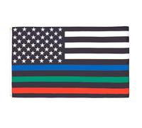 AZ FLAG - Drapeau Etats-Unis Thin Blue Red Green Line - 150x90 cm - Drapeau Usa Ligne Bleu Rouge Vert 100% Polyester Avec Oeillets Métalliques Intégrés - Pavillon 110 g
