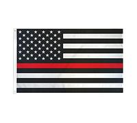 AZ FLAG - Drapeau Etats-Unis Thin Red Line - 150x90 cm - Drapeau Usa Ligne Rouge 100% Polyester Avec Oeillets Métalliques Intégrés - Pavillon 110 g