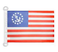 AZ FLAG - Drapeau Etats-Unis Yacht Ensign - 45x30 cm - Pavillon Nautique Américain - Usa Spécial Bateau Et Extérieur En Maille Bloquée Avec Anneaux Plastiques Intégrés - 30g