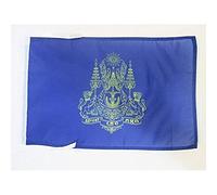 AZ FLAG - Drapeau Etendard royal du Cambodge - 45x30 cm - Pavillon Royaume Cambodgien 100% Polyester Avec Deux Cordelettes - 20g