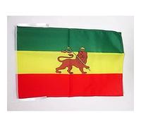 AZ FLAG - Drapeau Ethiopie avec Lion - 45x30 cm - Pavillon Éthiopien 100% Polyester Avec Deux Cordelettes - 20g