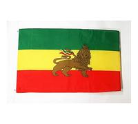 AZ FLAG - Drapeau Ethiopie avec Lion - 90x60 cm - Drapeau Éthiopien 100% Polyester Avec Oeillets Métalliques Intégrés - Pavillon 50 g