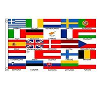 AZ FLAG - Drapeau Europe 25 pays - 150x90 cm - Drapeau Des Pays Européens - Ue 100% Polyester Avec Oeillets Métalliques Intégrés - Pavillon 110 g