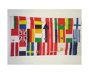 AZ FLAG Drapeau Europe 27 pays 150x90 cm Polyester 100D 2 Œillets | Usage intérieur et extérieur Drapeau décoratif des pays européens coutures doubles et bords renforcés
