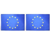 AZ FLAG - Drapeau Europe - 90x60 cm - Drapeau Européen - Union Européenne - Ue 100% Polyester Avec Fourreau et Cordelette - Pavillon 50 g (Lot de 2)
