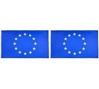 AZ FLAG - Drapeau Europe - 90x60 cm - Polyester léger - Drapeau Européen - Union Européenne - Ue Avec Oeillets Métalliques Intégrés - 40g (Lot de 2)