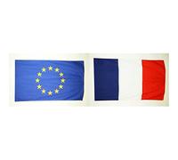 AZ FLAG Drapeau Europe 90x60cm - Drapeau européen - Union Européenne - UE 60 x 90 cm - Drapeaux & Drapeau France 90x60cm - Drapeau français 60 x 90 cm Polyester léger