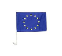 AZ FLAG - Drapeau Europe Pour Décoration Voiture Avec Attaches En PVC Et Système d'Accroche - Car Flag Européen - Union Européenne - Ue - 100% Polyester - 50g - 45x30 cm