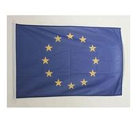 AZ FLAG - Drapeau Europe Spécial Extérieur - 90x60 cm - Pavillon Nautique Européen - Union Européenne - Ue En Maille Bloquée Avec Anneaux Plastiques Intégrés - 80g