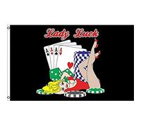 AZ FLAG - Drapeau Femme chanceuse - 150x90 cm - Drapeau Lady Luck 100% Polyester Avec Oeillets Métalliques Intégrés - Pavillon 110 g
