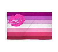 AZ FLAG - Drapeau Fierté lesbienne féminine lipstick - 150x90 cm - Polyester léger - Drapeau Lgbt Avec Oeillets Métalliques Intégrés - 80g